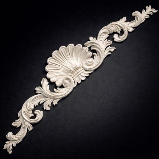 🐚 Rococo Shell Side Scroll Onlay STL for Furniture Panel Decor・ STL ...