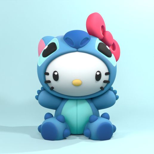 Hello kitty stitch pencil holder 3D model