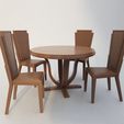 20230630_100534.jpg Art Deco Dining Table and Chairs - Miniature Furniture 1/12 scale