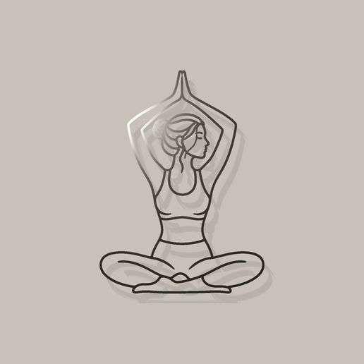 Yoga Girl silhouette wall art panel