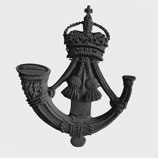 🧢 Rifles Cap Badge, Kings Crown・ STL File for 3D printing・Cults