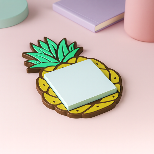 🍍 Pineapple Sticky Note Holder | Fun Tropical Desk Organizer | Fun ...