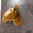 low-poly-4.png Paraceratherium prehistoric low poly geometric Rhino mammal head wall mount statue STL