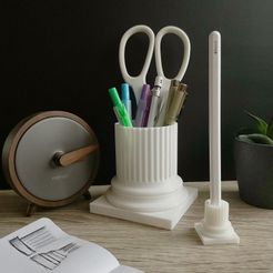 0.jpg STL file Ionic order´s base pen/pencil holder・3D printing idea to download