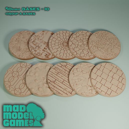 🎲 50mm Bases - 10 - Group A, DND character bases, fantasy miniature ...