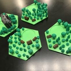 bush.jpg Fichier STL gratuit Carreaux de bois Catan - Buse simple, couches multicolores・Design à télécharger et à imprimer en 3D