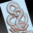 snakeLotus5.jpg snake pendant model of bas-relief