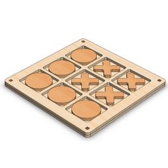 1.jpg Tic tac toe Laser Cut ,  DXF SVG PDF, Tic tac toe, Tic tac toe box and elements, board game, Educational, Challenging, functional