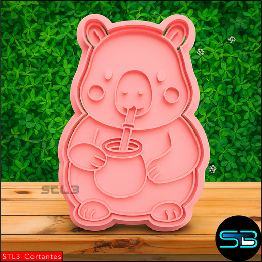 Capibara sipping Cookie Cutter cookie cutter mate 3D model
