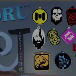 LLAVEROS-VIDEOJUEGOS-1.png STL file KEYCHAIN PACK VIDEO GAMES GTA, GOW, CALL OF DUTY COD, FORTNITE・3D print design to download