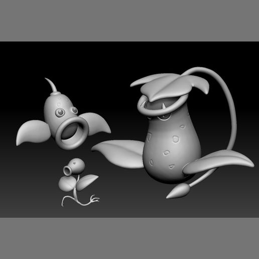 🐉 Pokemon Bellsprout Weepinbell Victreebel・ STL File for
