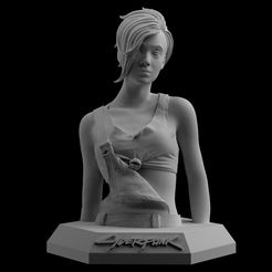 1.jpg Cyberpunk 2077 Judy Alvarez Download 3D print model STL files statue figure video game digital pattern 3D printing Sculpture Art