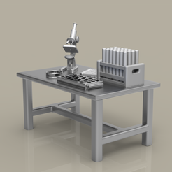 mesa-laboratorio.197.png STL file 3D LABORATORY BENCH MODEL・3D printer model to download