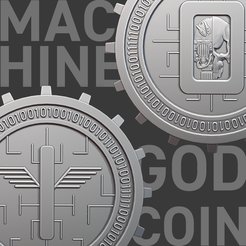 mechanicuscoin-1.png STL file Machine God Coin | Token | D2 dice・3D print design to download