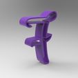 F22.399.jpg Alphabet stamp plus fondant cutter for letter F ready for 3D printing