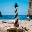Finished_Lighthouse_Beach_display_large.jpg Free STL file Cape Hatteras Lighthouse Desktop Model Kit・3D print model to download
