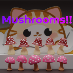Mushroom-thumbnail.png STL-Datei Pilz-Pack 1・Vorlage für 3D-Druck zum herunterladen
