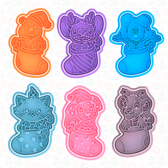main.png Christmas socks cartoons cookie cutter set of 6