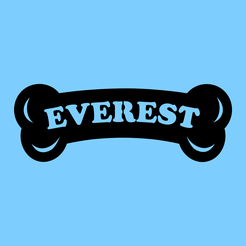 paw-patrol-everest-bone-blue.png STL file Paw Patrol Character Bone with Name Bundle 2D Wall Decoration・3D printer design to download