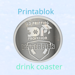 Printablok Ty TR pe PROFESSOR ‘nen Stok Free STL file Printablok drink coaster・3D printable design to download, raimoncoding