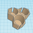 PaintHolder3-tinkercad.png Hexagonal Paint Bottle Holder