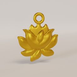 render.jpg Fichier 3D Pendentif Lotus・Modèle à télécharger et à imprimer en 3D