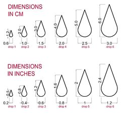 dimensions-drops.jpg Set of 6 Teardrop Cutters