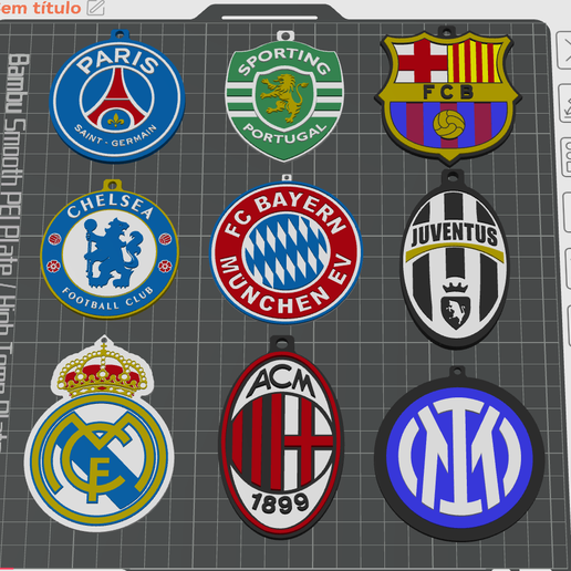 Premium Pack - Great European Teams Keychains | STL Multicolor Ultra Detailed