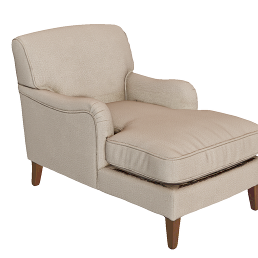 Modern Upholstered Chaise Lounge Armchair