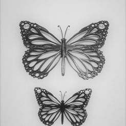 thumbnail_IMG_20210817_064121.jpg STL file BUTTERFLY WALL SCULPTURE 2D・3D printable model to download