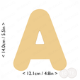letter_a~5.5in-cm-inch-cookie.png Letter A Cookie Cutter 5.5in / 14cm