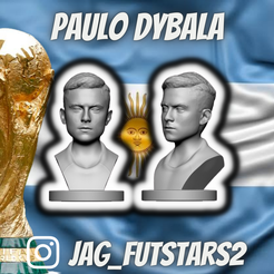 Dybala,-Paulo-Busto.png Argentina 2022 - Paulo Dybala - Soccer Bust