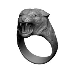 Tiger-Head-Ring-SZ10.jpg Файл STL Кольцо с головой тигра SZ10・Модель для загрузки и 3D-печати