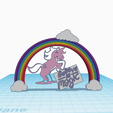 rainbow-unicorn.png Cake topper Rainbow, Unicorn Believe in Magic tag