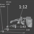 F-3.png Modern Furniture for Scale Model / Doll house, 1:12, 1:24, 1:43, 1:64, 1:72, 1:87, HO