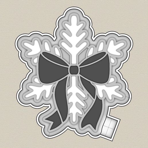 Snowflake Christmas Winter - freshie mold - STL for silicone mold