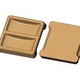 2-pocket-square-tray-00.jpg Square 2 pockets serving tray relief 3D print model