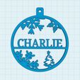 Image-CHARLIE.jpg Christmas tree balls CHARLIE. Christmas ornaments. Christmas bulbs with name.