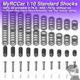 MRCC_STD_Shocks_01.jpg MyRCCar 100% 3D Printable 1/10 RC Car Standard Shocks without oil, including springs, from 55mm to 100mm