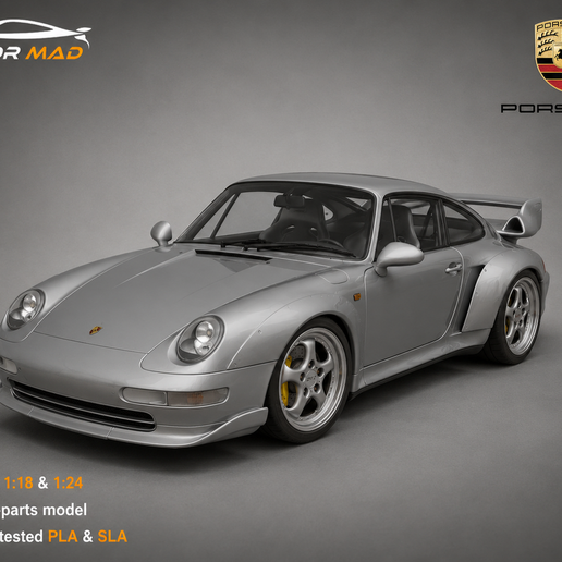 Porsche 911 GT2 993 – Widebody Air-Cooled Supercar STL 3D Print Model