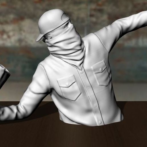 Banksy "Flower Thrower" 3D model