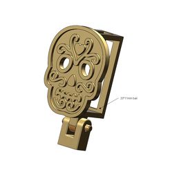Mexican-Calavera-skull-Recta-bail-20x10mm-link-00.jpg STL file Mexican Calavera skull bail link 20x10mm 3D print model・Model to download and 3D print
