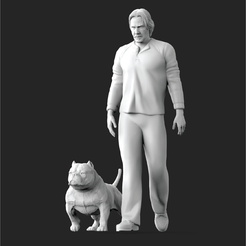 Artboard-6.png STL file john wick with his dog・3D printer model to download