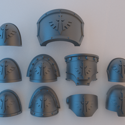 Shoulder_Pads_Dark_Angels.png Fichier STL gratuit Épaulettes Space Marine - Dark Angels・Objet pour impression 3D à télécharger