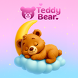 tedy2final.png Teddy Bear Ornament Sleeping on Cloud with Moon