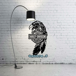 Untitled-design-1.png Harley Davidson Eagle Logo Wall Art Motorcycle wall decor 2d