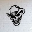 skull on wall.jpg Wall Art Skull Hat with Human Skull Sticker Decoration