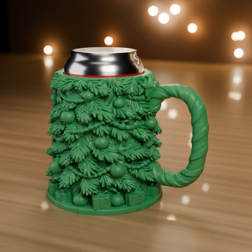 Christmas Tree Can Holder - Festive Soda Can Cozy STL