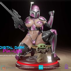 1.jpg 3D-Datei Mandalorian Girl und Baby Yoda mit NSFW-Version und Miniaturen-Version COMBO PACK・3D-druckbare Vorlage zum herunterladen