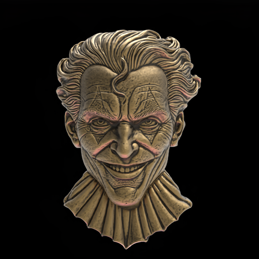 Joker Face Bas-Relief 3D Model for CNC and 3D Printing 3D model